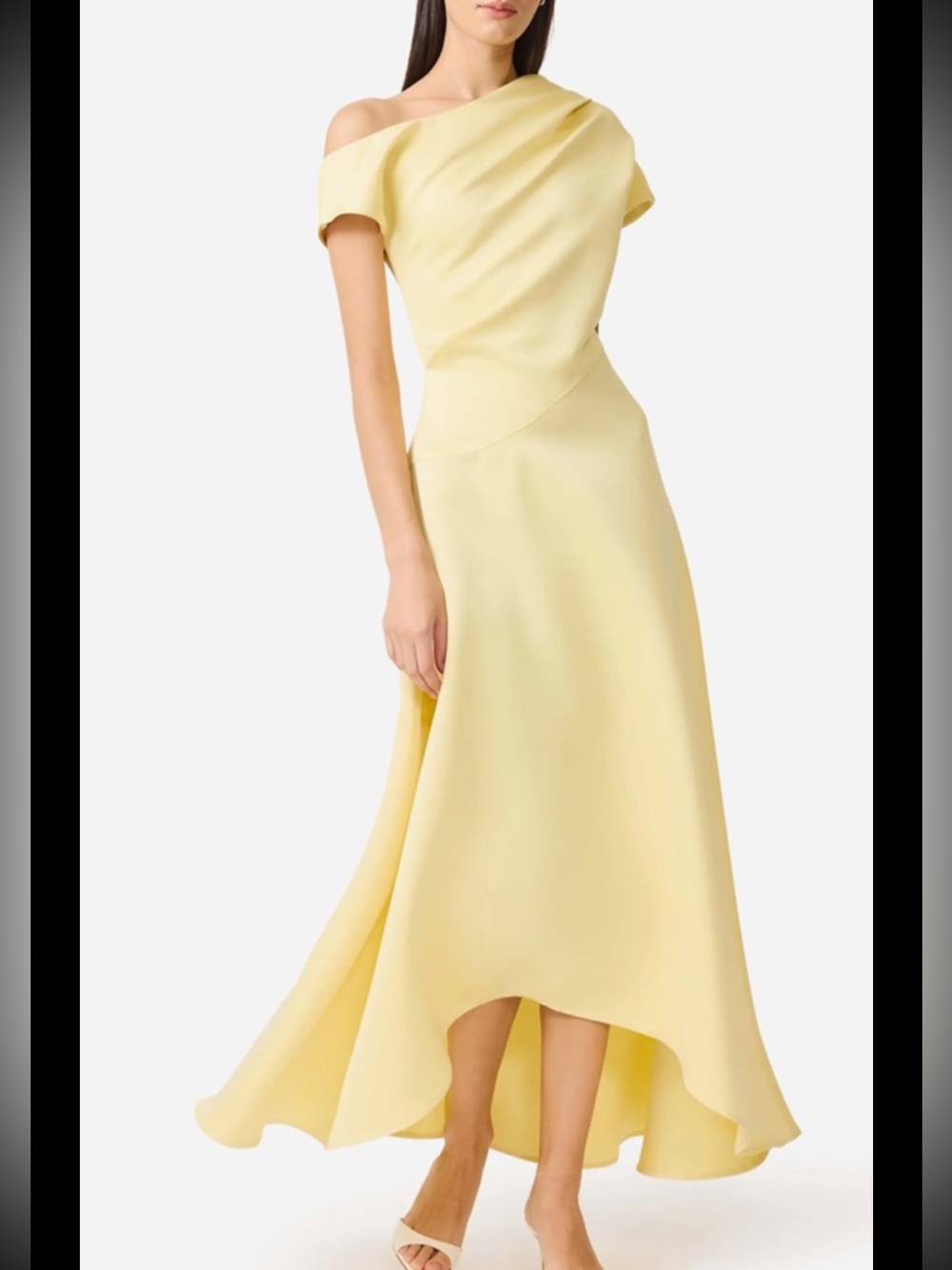 Elliatt Marissa One-Shoulder Asymmetric Hem Duchess Satin Gown,XS,new withoutTag